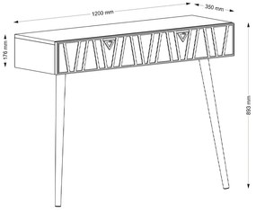 Κονσόλα μελαμίνης Forest Megapap χρώμα λαδί - καρυδί 120x35x89,3εκ.