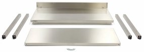 Stainless Steel Table - 140 x 70cm - Adjustable Height - with Backsplash