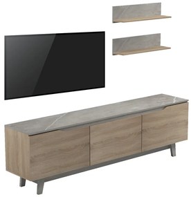Σύνθετο σαλονιού Kasia μπεζ μαρμάρου-sonoma 180x35x48.5εκ Υλικό: PB 230-000078
