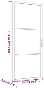 vidaXL Εσωτερική Πόρτα 93x201,5 εκ. Λευκό ESG Γυαλί και Αλουμίνιο