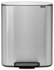 Brabantia 1003192 Κάδος απορριμμάτων Bo Pedal 2x30L, Matt Steel Fingerprint Proof