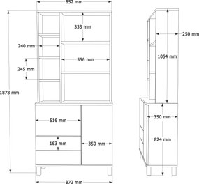 Βιβλιοθήκη ’μμου / Δρυς GODEN 85.2x35x187.8