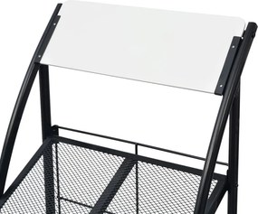 vidaXL Ραφιέρα Περιοδικών Ασπρόμαυρη Α4 47 x 40 x 134 εκ.