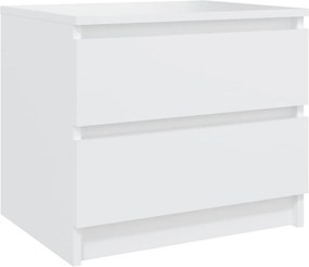 vidaXL Κομοδίνο Λευκό 50 x 39 x 43,5 εκ. από Επεξεργασμένο Ξύλο