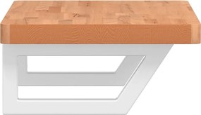 vidaXL Ράφι Νιπτήρα Τοίχου από Ατσάλι / Μασίφ Ξύλο Οξιάς