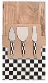 Πίνακας κοπής Home ESPRIT Λευκό Μαύρο Φυσικό Σύγχρονη 20 X 38 X 1,5 CM (4 Τεμάχια)