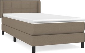 vidaXL Κρεβάτι Boxspring με Στρώμα Taupe 80x200 εκ. Υφασμάτινο