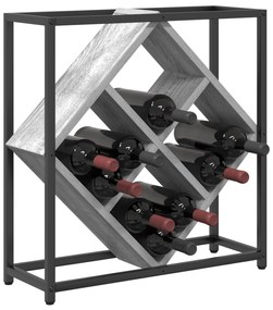 vidaXL Ράφι κρασιών Γκρι Σονομα 51x18x52,5 εκ Κατασκευασμένο ξύλο