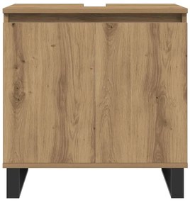 vidaXL Ντουλάπι Μπάνιου Δρυς τεχνίτης 58 x 33 x 60 εκ από Επεξεργ Ξύλο