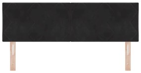 vidaXL LED Κεφαλάρι με φώτα λωρίδας LED Geometric Μαύρο 160 cm Βελούδο