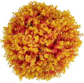 Τεχνητό Φυτό Θάμνος Πυξάρι 78515 Φ36cm Orange-Yellow GloboStar Πλαστικό