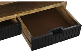 Τραπεζάκι Καφέ DKD Home Decor Μαύρο Ανοιχτό καφέ Μέταλλο Ξύλο από Μάνγκο 120 x 60 x 45 cm
