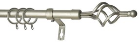 Κουρτινόξυλο Φ19mm Μονό Επεκτεινόμενο 120-210cm Με Άκρα Grace Silver 597198