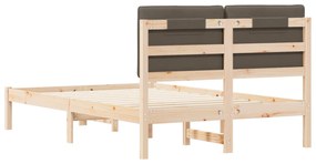 vidaXL Σκελετός Κρεβατιού με Επενδεδυμένο Κεφαλάρι Taupe 120 x 190 cm