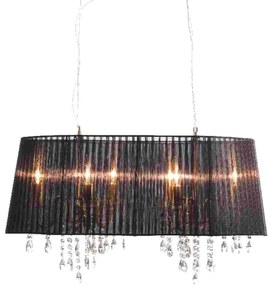 Φωτιστικό Οροφής Textile 2P800BK Black Crystal, Metal
