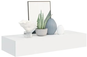 vidaXL Ράφι Επιτοίχιο με Συρτάρι Λευκό 60 x 23,5 x 10 εκ. από MDF