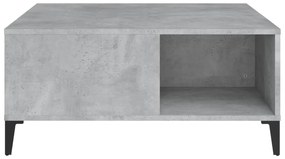 vidaXL Τραπεζάκι Σαλονιού Γκρι Σκυροδ. 80x80x36,5 εκ. Επεξεργ. Ξύλο