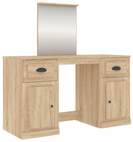 vidaXL Μπουντουάρ με Καθρέφτη Sonoma Δρυς 130x50x132,5 εκ.