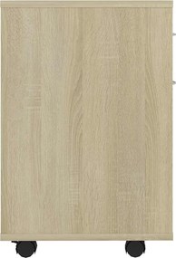 vidaXL Ντουλάπι Τροχήλατο Sonoma Δρυς 45 x 38 x 54 εκ. από Επεξ. Ξύλο
