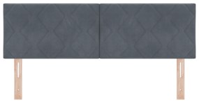 vidaXL LED Κεφαλάρι Ρόμβων Σχεδιασμός Σκούρο Γκρι 144 εκ. Βαμβάκι