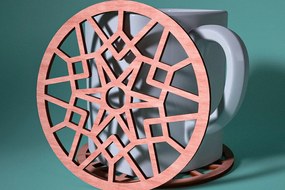 Σετ των 2 Intra απο ξύλο plywood 3mm-4mm πάχος – Σουβέρ Snowflake Δίασταση 20x20 cm INTRAFABR-76525523