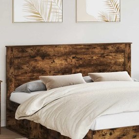 vidaXL Κεφαλάρι με κεφαλάρι Καπνιστό Δρύς 180 cm Επεξεργασμένο ξύλο