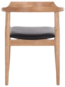 Καρέκλα Πολυθρόνα CERSEI από Rubberwood σε Light Oak &amp; PU Μαύρο 57x53x72Υεκ 2αδα 57x53x72 εκ.