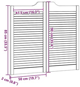 ΑΝΟΙΓΟΜΕΝΕΣ ΠΟΡΤΕΣ LOUVRED DESIGN 2 ΖΕΥΓΩΝ ΛΕΥΚΟ 90X100 CM 4107145