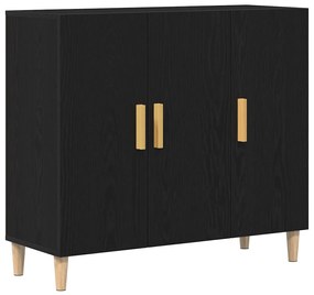 vidaXL Πλαϊνό γραφείο Μαύρο 90 x 34 x 80 εκ. Επεξεργασμένο ξύλο