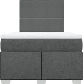 vidaXL Κρεβάτι Boxspring με Στρώμα Σκούρο Γκρι 120x200 εκ. Υφασμάτινο