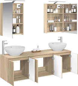 vidaXL Σετ Ντουλαπιών Μπάνιου 5 pcs Sonoma Δρυς Επεξεργασμένο Ξύλο