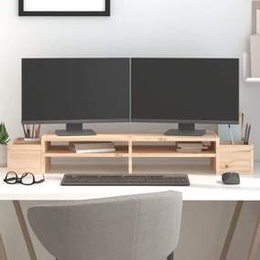 vidaXL Βάση Οθόνης 100 x 27,5 x 15 εκ. από Μασίφ Ξύλο Πεύκου