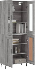 vidaXL Ντουλάπι Γκρι Sonoma 69,5 x 34 x 180 εκ. Επεξεργασμένο Ξύλο