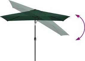 vidaXL Ομπρέλα Ορθογώνια Πράσινη 200 x 300 εκ.