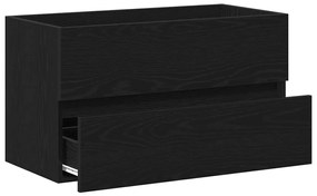vidaXL Ντουλάπι Νεροχύτη με συρτάρι Μαύρη Οξυά 80 x 38.5 x 45 cm
