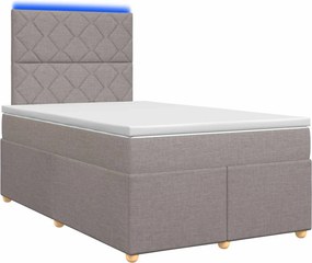 vidaXL Κρεβάτι box spring με στρώμα Taupe 120 x 190 cm Ύφασμα