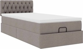 vidaXL Οθωμανικό κρεβάτι με στρώμα Taupe 100x200cm ύφασμα