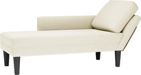 vidaXL Ανάκλιντρο Κρεμ Υφασμάτινο με Μαξιλάρι και Βελούδινο