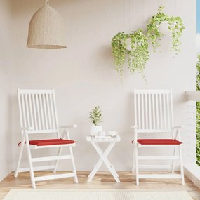 Μαξιλάρια Καρέκλας Κήπου 2τεμ Κόκκινα 50x50x3 εκ. Oxford Ύφασμα - Κόκκινο