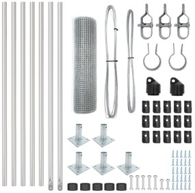 vidaXL Περίφραξη  Welded Wire με 7 Πόδια Φλάντζας 0.4x10 μ Γαλβανισμένος Χάλυβας