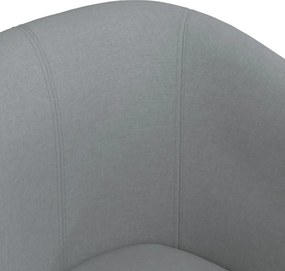 vidaXL Πολυθρόνα Μπάρελ με Υποπόδιο Ανοιχτό Γκρι Υφασμάτινη