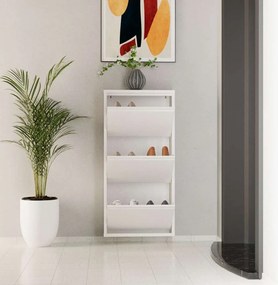 Shoe Cabinet 3 Piece Metal - White White