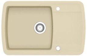 vidaXL Νεροχύτης με Μονή Γούρνα Μπεζ Γρανιτένιος