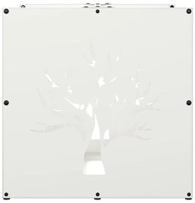 vidaXL Ράφι Καυσόξυλων Λευκό 40x40x40 εκ. Χάλυβας ψυχρής έλασης