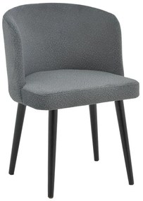 Καρέκλα Sirbet ανθρακί μπουκλέ ύφασμα-μαύρο μέταλλο 55x45x80εκ 55x45x80 εκ.