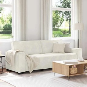 vidaXL Τριθέσιος Καναπές Κρεμ 220x78x84 εκ. Βελούδος
