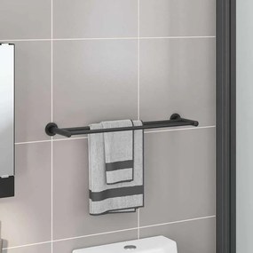 vidaXL Ράφι Πετσέτας Μαύρο 61 x 14.5 x 5 εκ Ανοξείδωτο ατσάλι