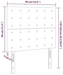 Κεφαλάρια Κρεβατιού 2 τεμ. Γκρι 90x5x78/88 εκ. Συνθετικό Δέρμα - Γκρι