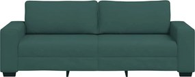 vidaXL Τριθέσιος Καναπές Σκούρο Πράσινο 220x77x82 εκ. Ύφασμα