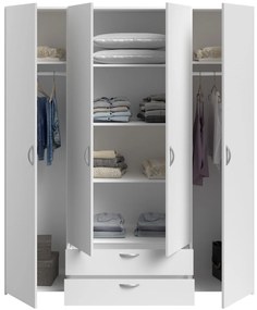 Ντουλάπα Dorm τετράφυλλη με καθρέπτη-Leuko